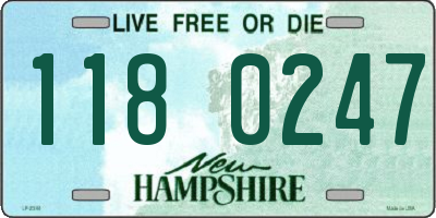 NH license plate 1180247