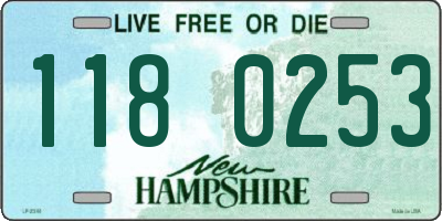 NH license plate 1180253