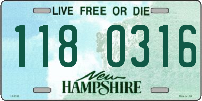 NH license plate 1180316
