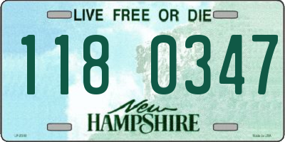 NH license plate 1180347