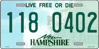 NH license plate 1180402