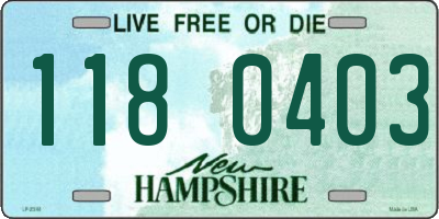 NH license plate 1180403