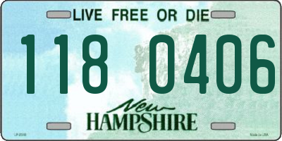 NH license plate 1180406