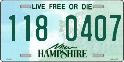 NH license plate 1180407