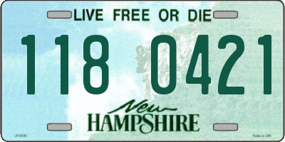 NH license plate 1180421