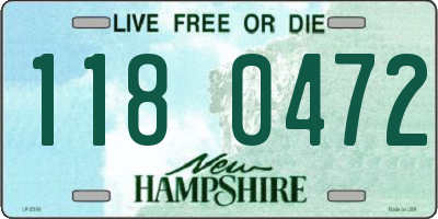 NH license plate 1180472