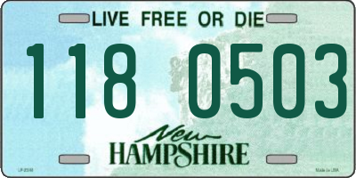 NH license plate 1180503