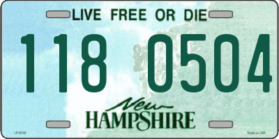 NH license plate 1180504