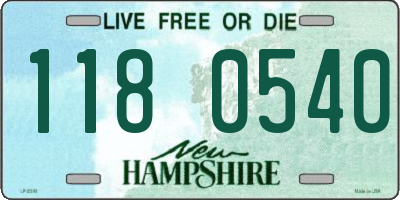 NH license plate 1180540
