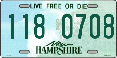 NH license plate 1180708