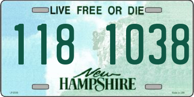 NH license plate 1181038