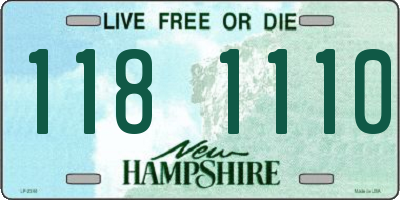 NH license plate 1181110
