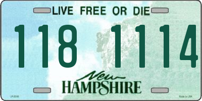 NH license plate 1181114