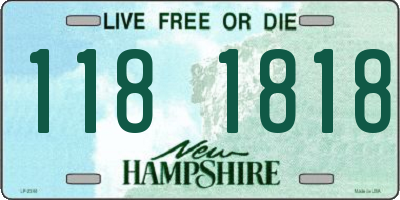 NH license plate 1181818