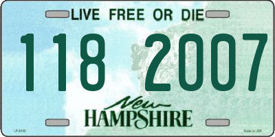 NH license plate 1182007