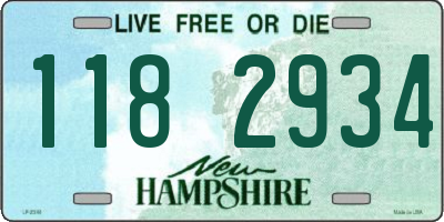 NH license plate 1182934