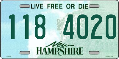 NH license plate 1184020