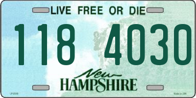 NH license plate 1184030