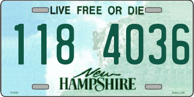 NH license plate 1184036
