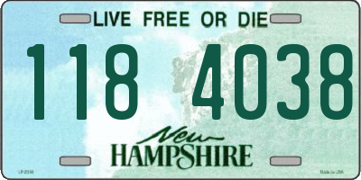 NH license plate 1184038