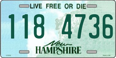 NH license plate 1184736