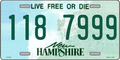 NH license plate 1187999