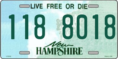 NH license plate 1188018