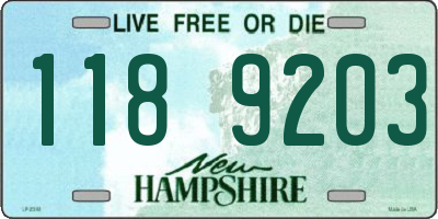 NH license plate 1189203