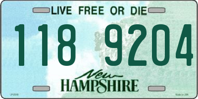 NH license plate 1189204