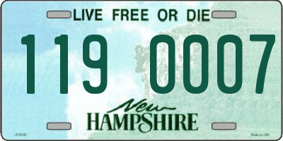 NH license plate 1190007