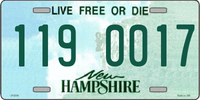 NH license plate 1190017