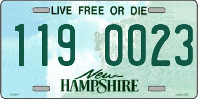 NH license plate 1190023