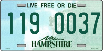NH license plate 1190037