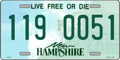 NH license plate 1190051
