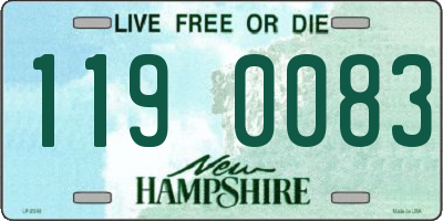 NH license plate 1190083