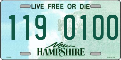 NH license plate 1190100
