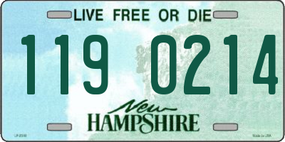 NH license plate 1190214