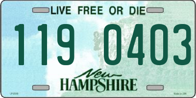 NH license plate 1190403