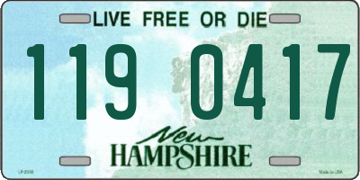 NH license plate 1190417