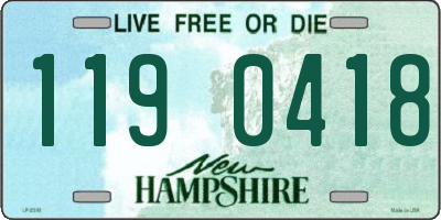 NH license plate 1190418