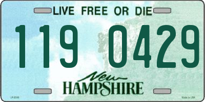 NH license plate 1190429