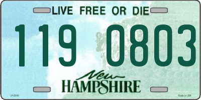 NH license plate 1190803
