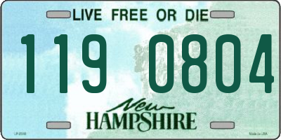 NH license plate 1190804