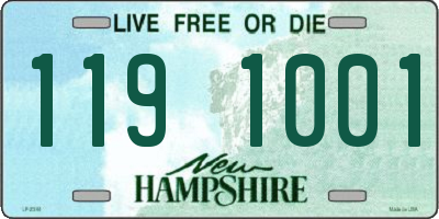 NH license plate 1191001
