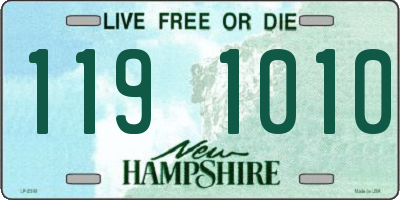 NH license plate 1191010