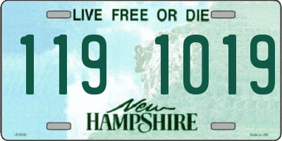 NH license plate 1191019