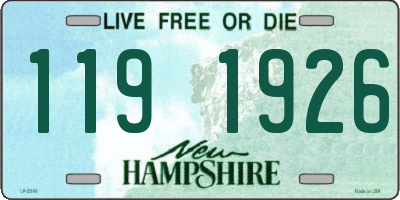 NH license plate 1191926