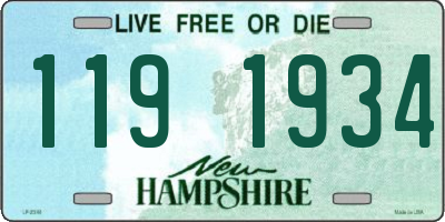 NH license plate 1191934