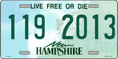 NH license plate 1192013
