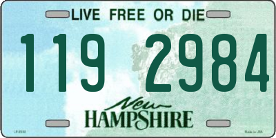 NH license plate 1192984